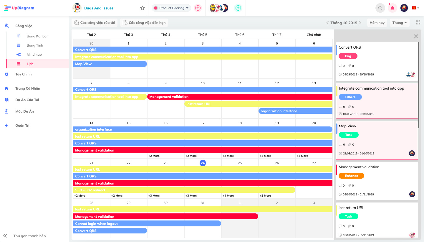 Using Calendar to enhance Agile project management