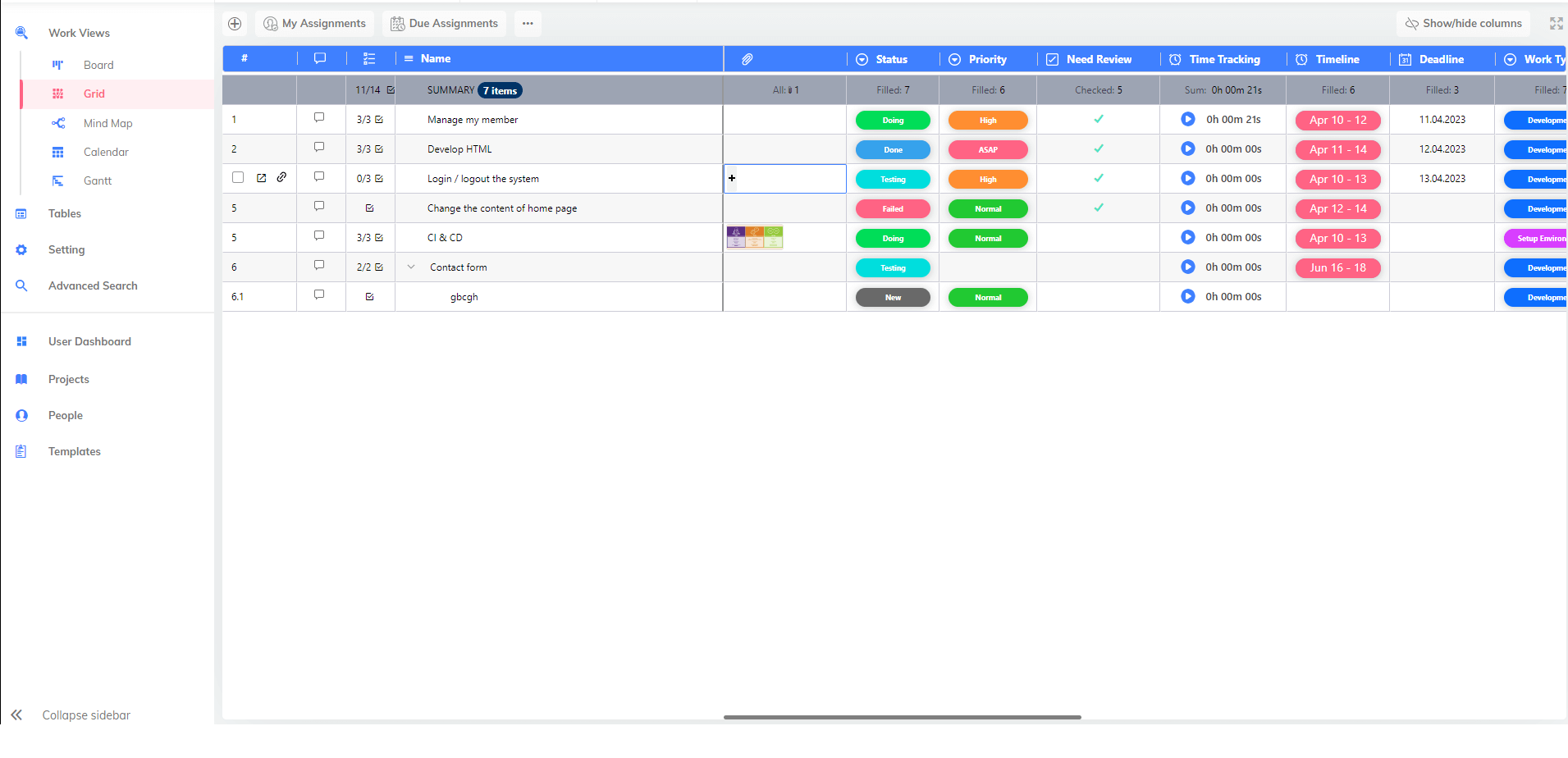 Individual Expenditure Template