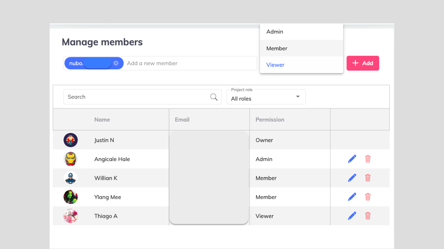 Display manage member by UpDiagram 