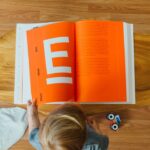 A child is reading a book