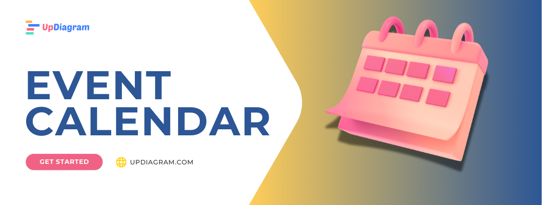 Event calendar template designed for teams to efficiently manage and organize upcoming events and activities.