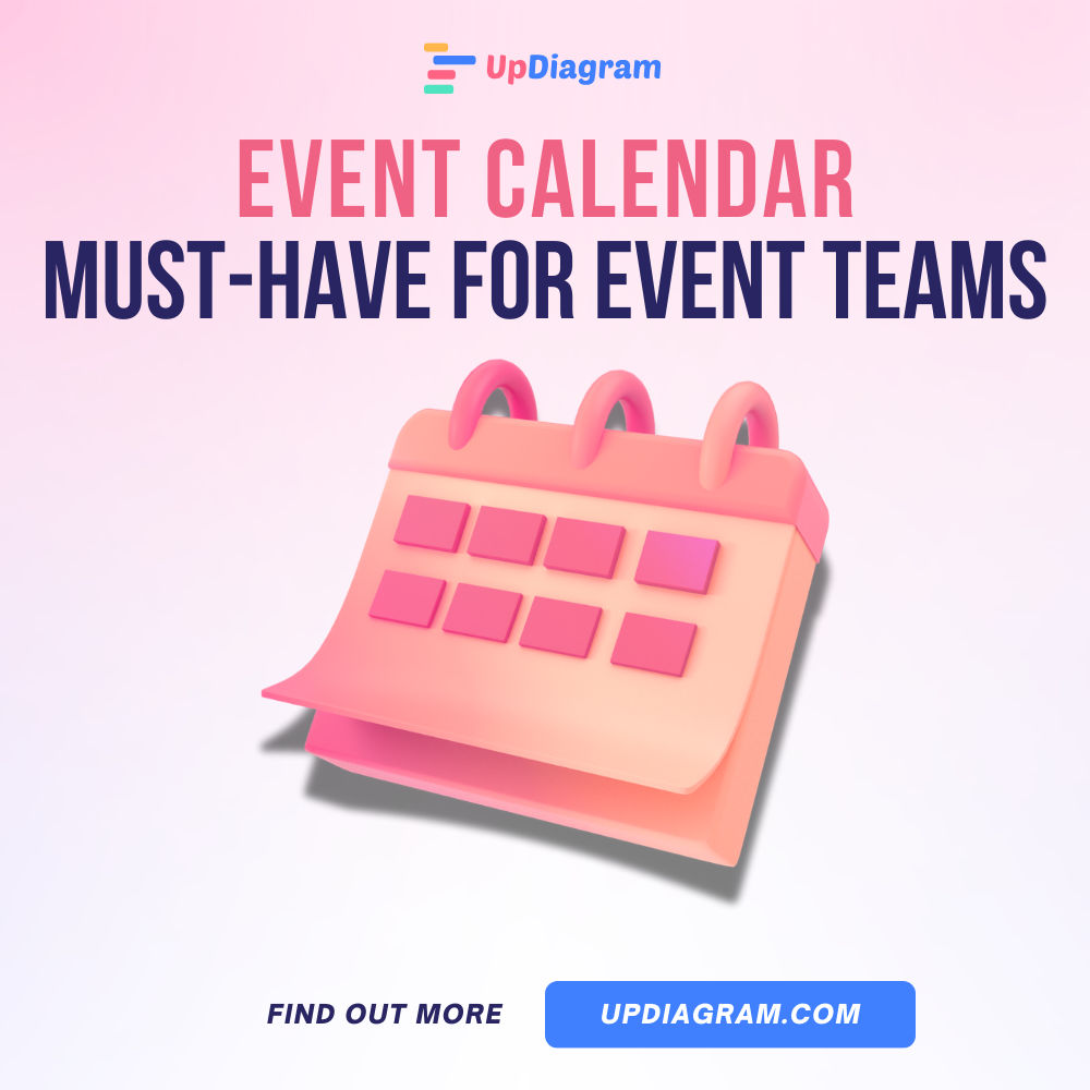 UpDiagram event calendar tailored for teams, showcasing key events and deadlines for streamlined event management.