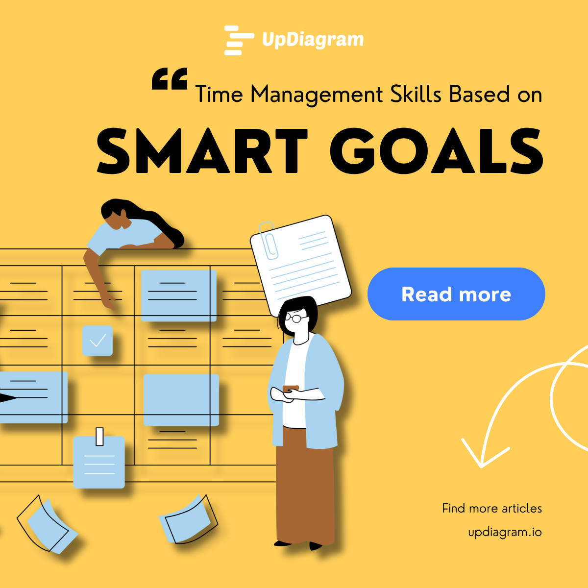 Visual representation of time management skills aligned with SMART goals for effective planning and productivity.